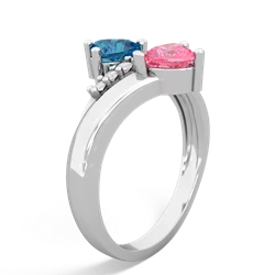 London Topaz Heart To Heart 14K White Gold ring R2064