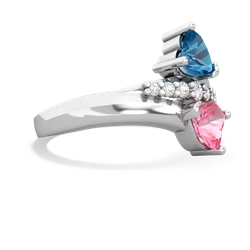 London Topaz Heart To Heart 14K White Gold ring R2064