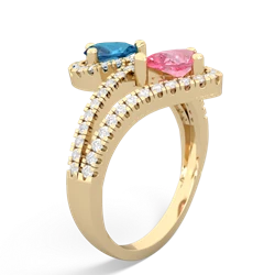 London Topaz Diamond Dazzler 14K Yellow Gold ring R3000