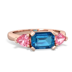 London Topaz Three Stone 14K Rose Gold ring R5235