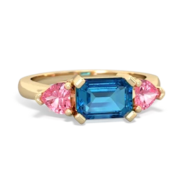 London Topaz Three Stone 14K Yellow Gold ring R5235