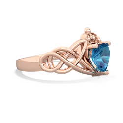 London Topaz Claddagh Celtic Knot 14K Rose Gold ring R2367