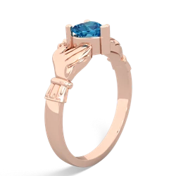 London Topaz Claddagh 14K Rose Gold ring R2370