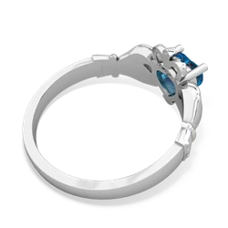 London Topaz Claddagh 14K White Gold ring R2370