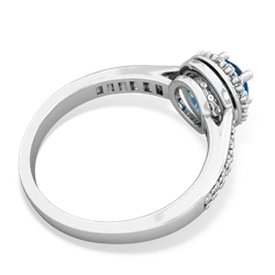 London Topaz Diamond Halo 14K White Gold ring R5370