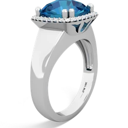 London Topaz Halo Cocktail 14K White Gold ring R2544