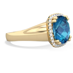 London Topaz Halo Cocktail 14K Yellow Gold ring R2544