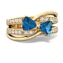 London Topaz Bowtie 14K Yellow Gold ring R2360