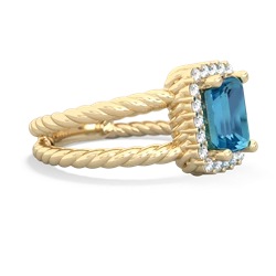 London Topaz Rope Split Band 14K Yellow Gold ring R2628