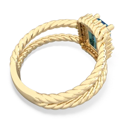 London Topaz Rope Split Band 14K Yellow Gold ring R2628