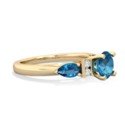 London Topaz 6Mm Round Eternal Embrace Engagement 14K Yellow Gold ring R2005