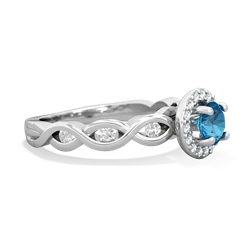 London Topaz Infinity Halo Engagement 14K White Gold ring R26315RH