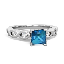 London Topaz Infinity 5Mm Square Engagement 14K White Gold ring R26315SQ