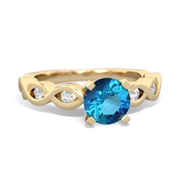 London Topaz Infinity 6Mm Round Engagement 14K Yellow Gold ring R26316RD