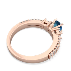 London Topaz Classic 5Mm Round Engagement 14K Rose Gold ring R26435RD