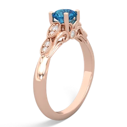 London Topaz Antique Elegance 14K Rose Gold ring R3100