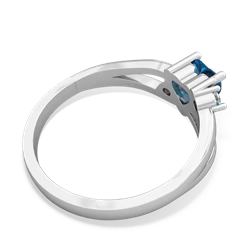 London Topaz Split Band Swirl 14K White Gold ring R2130