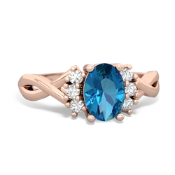 London Topaz Victorian Twist 14K Rose Gold ring R2497