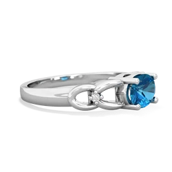 London Topaz Links 14K White Gold ring R4032