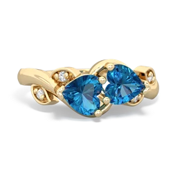 London Topaz Floral Elegance 14K Yellow Gold ring R5790