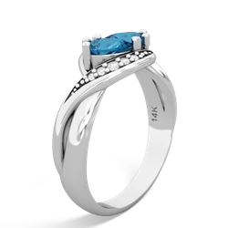 London Topaz Summer Winds 14K White Gold ring R5342