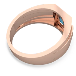 London Topaz Men's Squared Circle 14K Rose Gold ring R0480