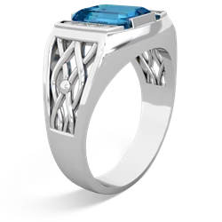 London Topaz Men's Vine 14K White Gold ring R0490