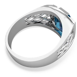 London Topaz Men's Vine 14K White Gold ring R0490