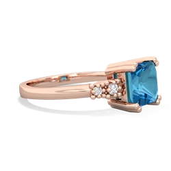 London Topaz Art Deco Princess 14K Rose Gold ring R2014