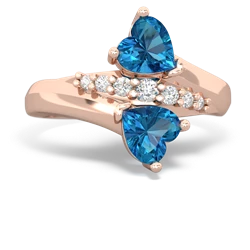 London Topaz Heart To Heart 14K Rose Gold ring R2064