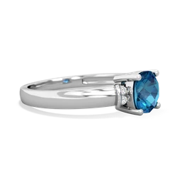 London Topaz Simply Elegant Cushion 14K White Gold ring R2489