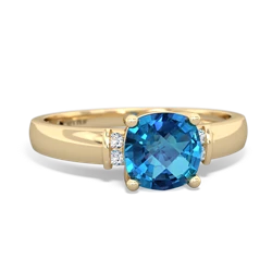 London Topaz Simply Elegant Cushion 14K Yellow Gold ring R2489