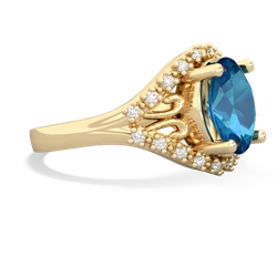 London Topaz Antique Style Cocktail 14K Yellow Gold ring R2564