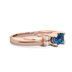 London Topaz Art Deco East-West 14K Rose Gold ring R2590