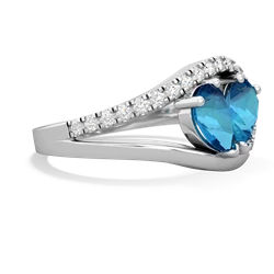 London Topaz Nestled Heart Keepsake 14K White Gold ring R5650