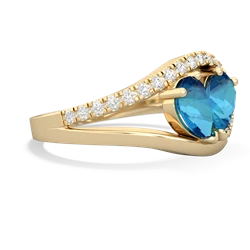 London Topaz Nestled Heart Keepsake 14K Yellow Gold ring R5650