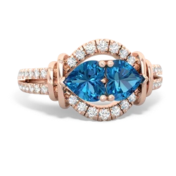 London Topaz Art-Deco Keepsake 14K Rose Gold ring R5630