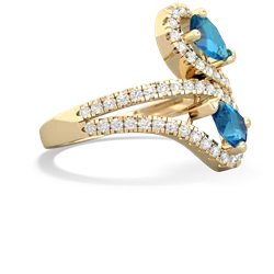 London Topaz Diamond Dazzler 14K Yellow Gold ring R3000