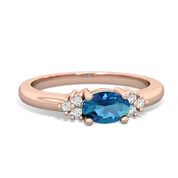 London Topaz Simply Elegant East-West 14K Rose Gold ring R2480