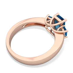 London Topaz Three Stone Emerald-Cut Trellis 14K Rose Gold ring R4021