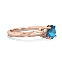 London Topaz Milgrain Filigree 14K Rose Gold ring R5090