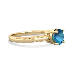 London Topaz Milgrain Filigree 14K Yellow Gold ring R5090