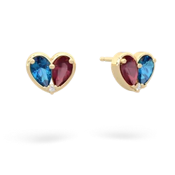 London Topaz 'Our Heart' 14K Yellow Gold earrings E5072