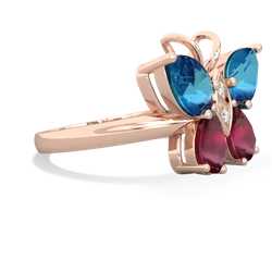 London Topaz Butterfly 14K Rose Gold ring R2215