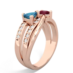 London Topaz Bowtie 14K Rose Gold ring R2360