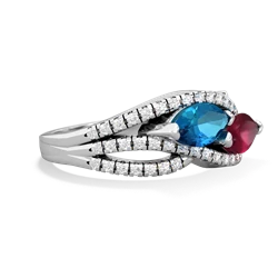 London Topaz Diamond Rivers 14K White Gold ring R3070