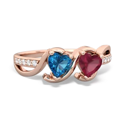 London Topaz Side By Side 14K Rose Gold ring R3090