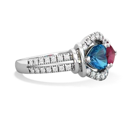 London Topaz Art-Deco Keepsake 14K White Gold ring R5630