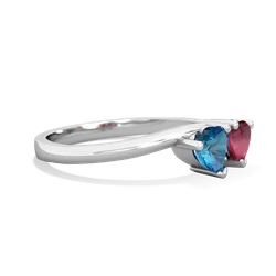 London Topaz Sweethearts 14K White Gold ring R5260