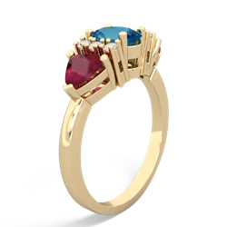 London Topaz Antique Style Three Stone 14K Yellow Gold ring R2186